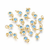 Brass with Single Cubic Zirconia Charms ZIRC-F095-03G-01-1