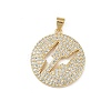 Brass Micro Pave Cubic Zirconia Pendants KK-S528-03G-1