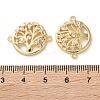 Rack Plating Brass Cubic Zirconia Tree of Life Connector Charm KK-C084-07A-G-3