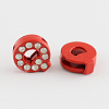 Mixed Color Zinc Alloy Grade A Rhinestone Letter Slide Charms ALRI-S130-Q-2