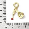 Brass Micro Pave Clear Cubic Zirconia European Dangle Charms KK-A278-08G-02-3