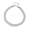 201 Stainless Steel Mesh Chain Necklaces NJEW-H085-01P-1