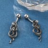 Snake 316 Surgical Stainless Steel Dangle Belly Button Rings EJEW-G416-18B-AS-3