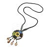 Retro Style Glass & Acrylic & CCB Beads Pendant Necklaces NJEW-Q349-01D-1