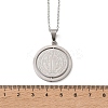 304 Stainless Steel Rotatable Saint Benedict Medal Pendant Necklaces for Women NJEW-G187-01P-4