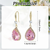 4 Pairs 4 Colors Glass Teardrop Dangle Earrings EJEW-AN0003-95-2
