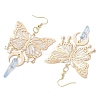 Natural Quartz Crystal & Iron & Brass Dangle Earrings EJEW-TA00588-4