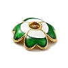 4-Petal Alloy Enamel Bead Caps FIND-G029-06G-02-3