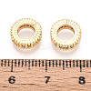 Brass Micro Pave Clear Cubic Zirconia European Beads KK-N275-09G-3
