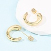Brass Micro Pave Cubic Zirconia C-Shaped Stud Earrings EJEW-B153-05G-3