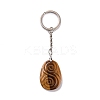 Natural Tiger Eye Teardrop with Spiral Pendant Keychain KEYC-A031-02P-02-2