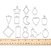 26Pcs 13 Styles Rack Plating Alloy Open Back Bezel Pendants FIND-FS0003-72-5