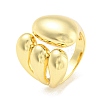 Rack Plating Brass Teardrop Open Cuff Rings RJEW-Q784-11G-1