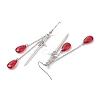 Teardrop with Sword Alloy Dangle Earrings EJEW-JE06311-4