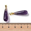 Natural Amethyst Teardrop Pendants G-Q005-03G-03-3