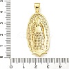 Virgin Mary Theme Rack Plating Brass Micro Pave Clear Cubic Zirconia Pendants KK-Z067-06G-06-3