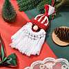 Christmas Handmade Woven Macrame Cotton Thread Santa Claus Pendant Decorations HJEW-JM02455-02-2
