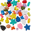 48Pcs 8 Style Spray Painted Alloy Beads FIND-PH0010-93-1