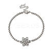 201 Stainless Steel Popcorn Chain Bangles for Women BJEW-M044-02P-1