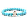 Synthetic Turquoise Beads Stretch Bracelets for Men Women QO0012-13-1