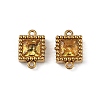 Ion Plating(IP) 304 Stainless Steel Cubic Zirconia Square Links Connector Charms STAS-K256-24G-09-1