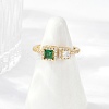 Brass Micro Pave Cubic Zirconia Cuff Rings RJEW-S400-17C-G-2