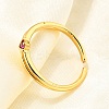 Brass Micro Pave Cubic Zirconia Cuff Rings for Women RJEW-H247-34G-02-1