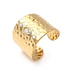 304 Stainless Steel with Cubic Zirconia Adjustable Open Cuff Rings for Women RJEW-Z103-02G-2