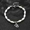 304 Stainless Steel Dog Charm Bracelets for Women BJEW-C098-10P-2