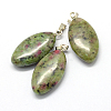 Horse Eye Dyed Natural Ruby in Zoisite Pendants G-Q363-03-2