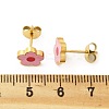 304 Stainless Steel Enamel Stud Earrings STAS-E502-01G-02-5