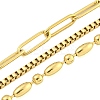 Ion Plating(IP) 304 Stainless Steel Multi Layered Necklaces NJEW-S426-04G-2