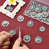 20Pcs 10 Styles Alloy Pave Synthetic Turquoise Pendants FIND-CJ0004-29-5