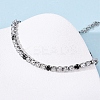 304 Stainless Steel with Cubic Zirconia Link Chain Bracelets for Women BJEW-G754-01A-P02-3