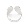 304 Stainless Steel Shell Shape Open Cuff Rings RJEW-S418-01P-3