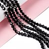 Black Color Faceted Glass Bicone Beads Strands X-GLAA-S026-6mm-10-2