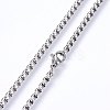 Non-Tarnish 304 Stainless Steel Box Chain Necklaces LS-NJEW-F227-09P-04-2