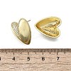 Brass Micro Pave Clear Cubic Zirconia Stud Earrings for Women EJEW-F363-06G-3