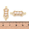 Brass Pave Clear Cubic Zirconia Links/Connector Charms KK-T077-68G-3