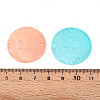 Spray Painted Natural Capiz Shell Disc Links Connector Charms SSHEL-T017-32M-3