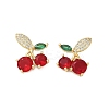 Brass Pave Cubic Zirconia Stud Earrings for Women EJEW-A126-03G-2