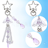 6Pcs 6 Styles Teardrop Acrylic & Glass Pendant Decoration HJEW-SC00144-7