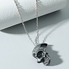 Gothic Broken Half Skull Zinc Alloy Pendant Necklaces for Men FS-WGAA9E3-01-1