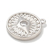 Rack Plating Brass Micro Pave Cubic Zirconia Pendants KK-L224-062P-01-2