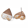 Resin & Walnut Wood Stud Earring Findings MAK-N032-020A-5