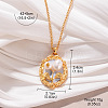 Alloy Enamel with Natural Pearl Pendant Brass Chain Necklaces FS-WGD59E5-02-1