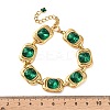 304 Stainless Steel & Glass Link Bracelets for Women SA-CBA8C9C-07G-3