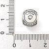 Brass Clear Cubic Zirconia European Beads FIND-M049-01AS-12-3