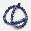 Frosted Round Natural Grade AA Sodalite Beads Strands G-N0166-68-8mm-3