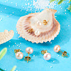 6Pcs 3 Colors Natural Cultured Freshwater Pearl Stud Earrings EJEW-TAC00027-5